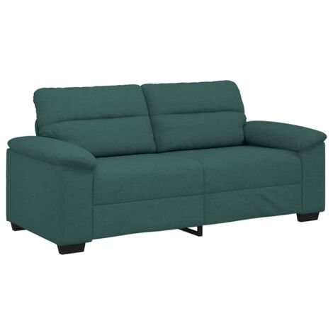 vidaXL Divano a 2 Posti Verde Scuro 140 cm in Tessuto (1/5)