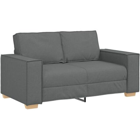 vidaXL Divano a 2 posti Grigio scuro 120 cm in tessuto (1/5)