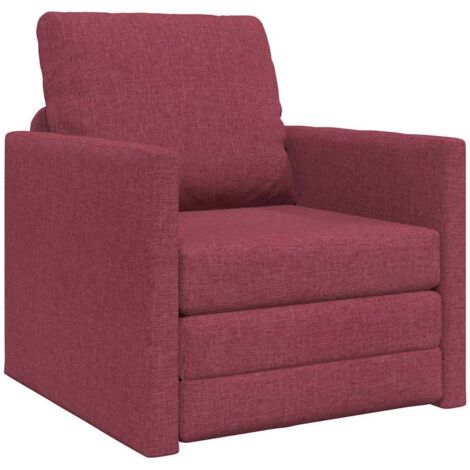 vidaXL Divano Letto con cuscino Rosso vino 74 x 77 x 81 cm Tessuto