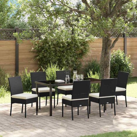vidaXL Set da Pranzo per Giardino 7 pcs Nero (1/5)