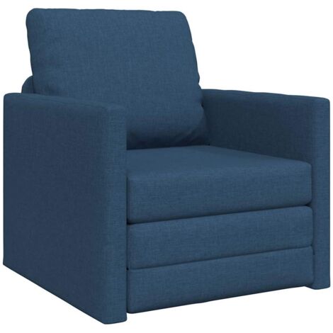 Divano Letto con cuscino Blu 74 x 77 x 81 cm Tessuto vidaXL