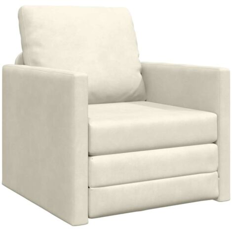 Divano Letto con cuscino Crema 74 x 77 x 81 cm Velluto vidaXL