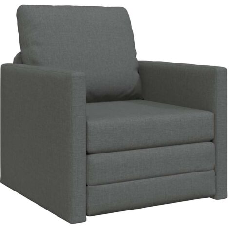 vidaXL Divano Letto con cuscino Grigio scuro 74 x 77 x 81 cm Tessuto
