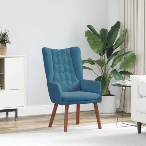 poltrona Blu 63 x 67 x 94 cm Velluto vidaXL (1/5)