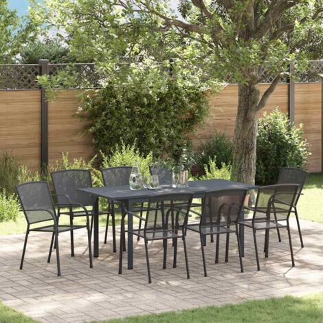 Set da Pranzo per Giardino 9 pcs Antracite vidaXL (1/5)