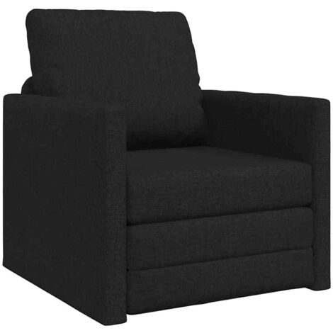 vidaXL Divano Letto con cuscino Nero 74 x 77 x 81 cm Tessuto