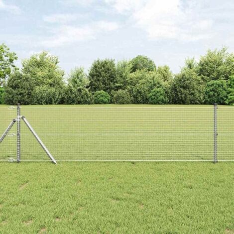vidaXL Recinzione in Rete Saldato Argento 0.5 x 100 m Acciaio