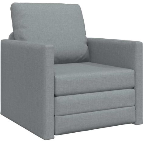 vidaXL Divano Letto con cuscino Grigio chiaro 74 x 77 x 81 cm Tessuto