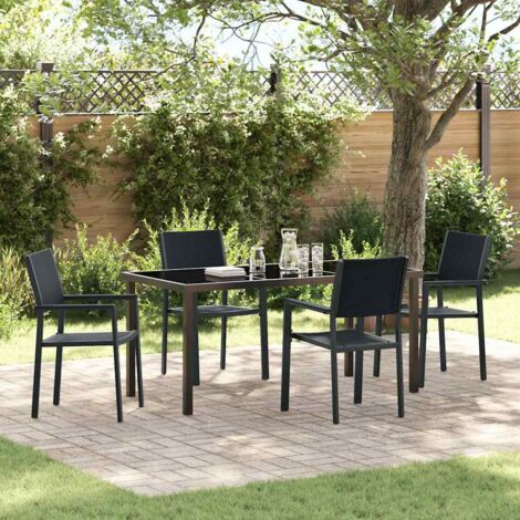 vidaXL Set da Pranzo per Giardino 5 pcs Nero (1/5)