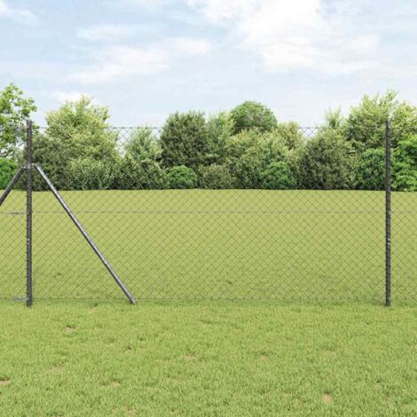 vidaXL Recinzione a rete metallica Grigio 25 x 1 m Acciaio