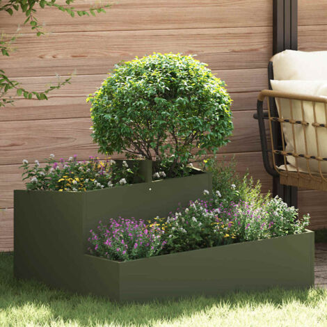vidaXL Vaso da giardino Oliver verde 80 x 80 x 50 cm
