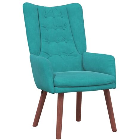poltrona Turchese 63 x 67 x 94 cm Velluto vidaXL (1/5)
