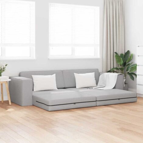 vidaXL Divano-letto da pavimento Grigio nuvola 245 x 78 x 77 cm