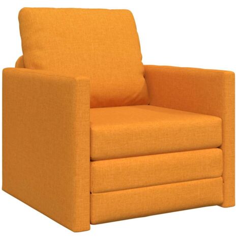 vidaXL Divano Letto con cuscino Giallo scuro 74 x 77 x 81 cm Tessuto
