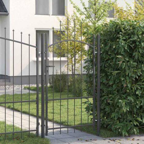 Cancello da giardino Woerden Grigio 175 x 100 cm Acciaio vidaXL