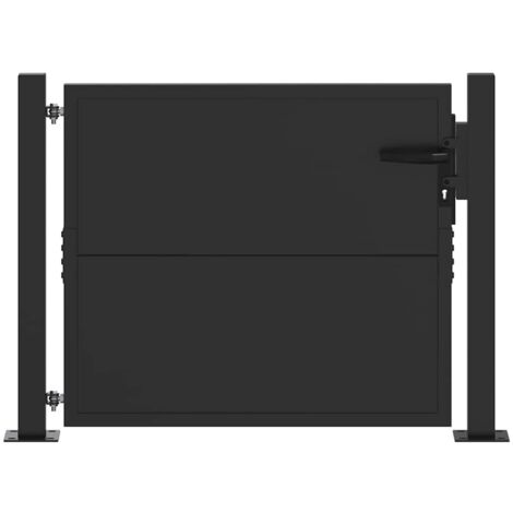 Cancello da giardino con blocco Nero 100 x 100 cm vidaXL