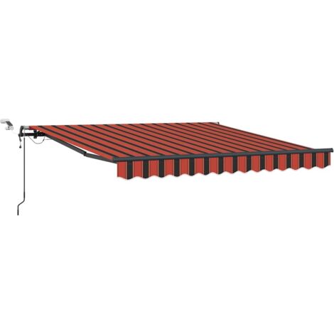 Tenda Retrattile with arancione e marrone 300 x 250 cm Tessuto vidaXL