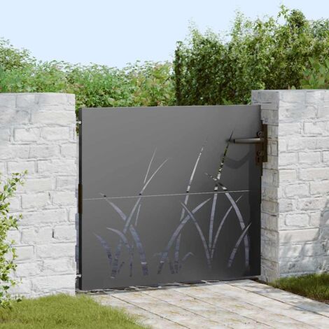 vidaXL Cancello da giardino con blocco Nero 85 x 100 cm