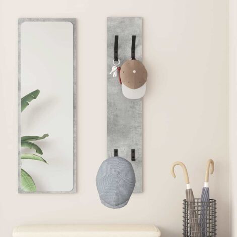 Appendiabiti a muro Grigio cemento 20 x 1,5 x 100 cm vidaXL