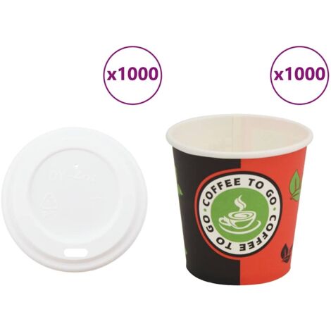 vidaXL Tazze da Caffè in Carta con Coperchi 1000 pz 4oz 120 ml (1/5)