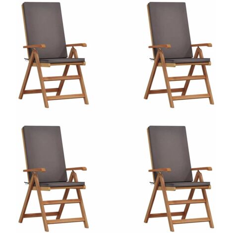 Sedia da Giardino 4 pcs Marrone e Grigio 57 x 71.5 x 104 cm vidaXL (1/5)