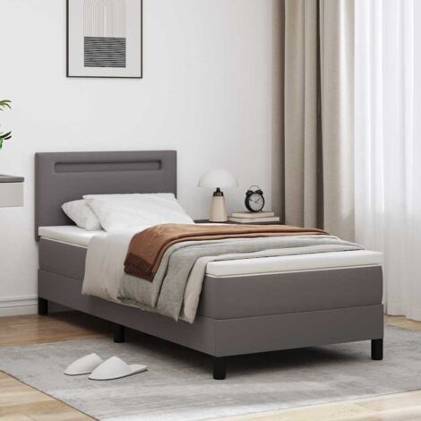 vidaXL Struttura letto con materasso con materasso Grigio 90 x 190 cm