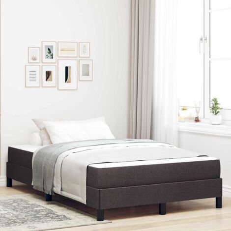 Letto a molle con materasso Marrone Scuro 120 x 190 cm Tessuto vidaXL (1/5)