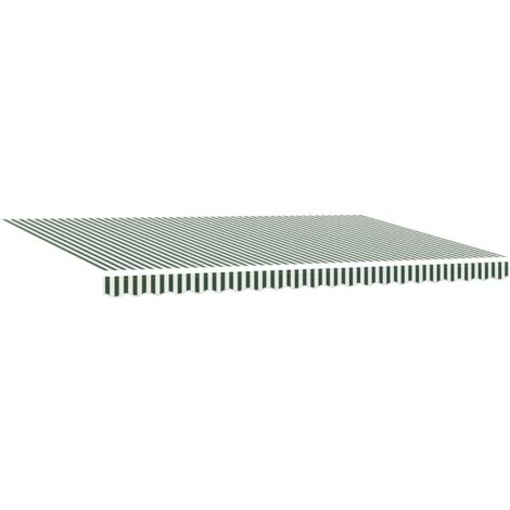 Telo di ricambio per tenda da sole Verde e bianco 500 × 350 cm vidaXL