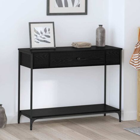 vidaXL Tavolo consolle Altro Rovere nero 100 x 34.5 x 75 cm