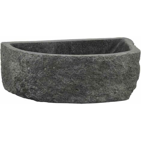 Lavabo a parete Grigio 45 x 35 x 15 cm Pietra fiume vidaXL (1/5)