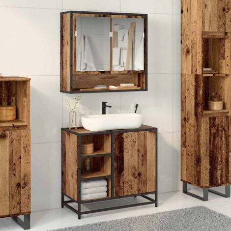 vidaXL Armadio per Lavabo da Bagno Legno vecchio 65 x 33 x 60 cm (1/5)