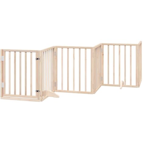 vidaXL Cancelletto per cani con porta pieghevole 6 pannelli 300 cm in legno di pioppo