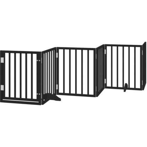 vidaXL Cancello per Cani Porta Pieghevole Nero 6 Pannelli 300cm Pioppo