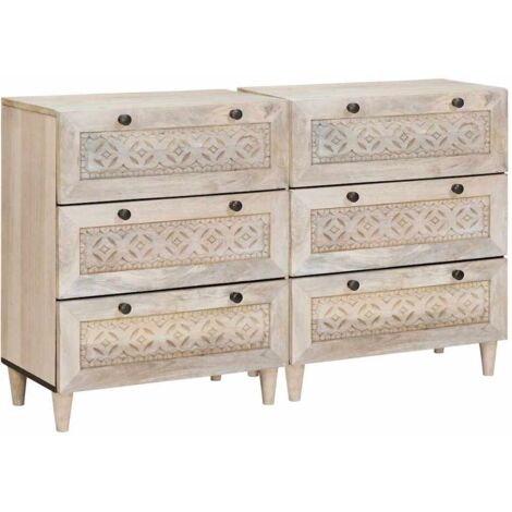 Credenza 2 pcs Bianco 120 x 33,5 x 75 cm vidaXL (1/5)