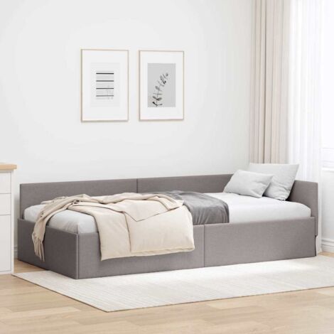 Cornice del letto ad angolo Talpa 90 cm x 190 cm Tessuto vidaXL (1/5)