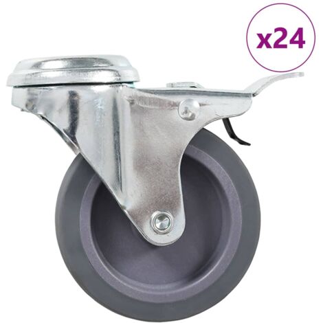 Ruote Girevoli con Foro per Bulloni 24 pz 75 mm