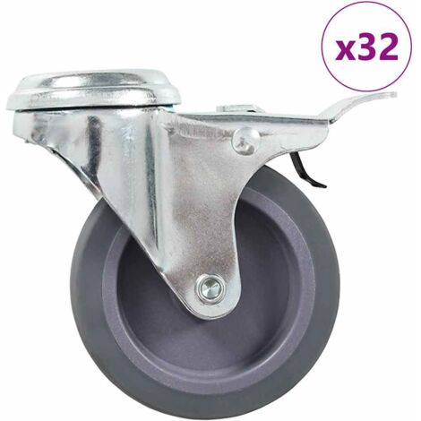 Ruote Girevoli con Foro per Bulloni 32 pz 75 mm