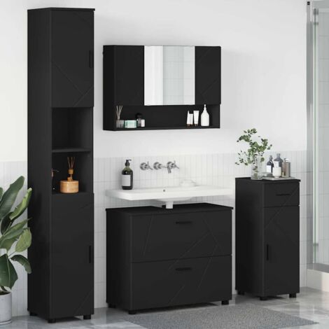 Set Mobile Bagno Vladon Aloha V2 – 189x193x51 Cm, Bianco Opaco/Lucido, Con Pensili E Ante Soft-close - 6