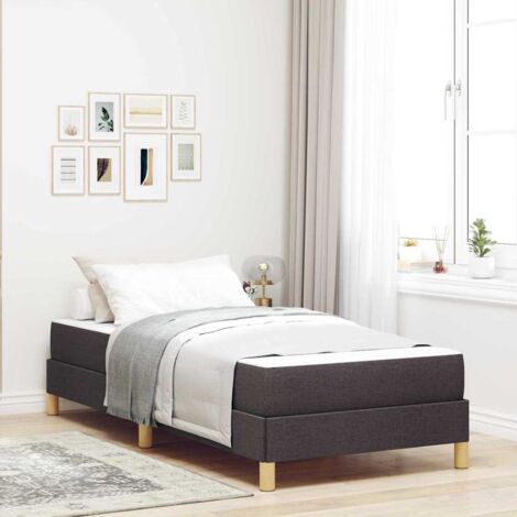 Letto a molle con materasso Marrone Scuro 90 x 190 cm Tessuto vidaXL (1/5)