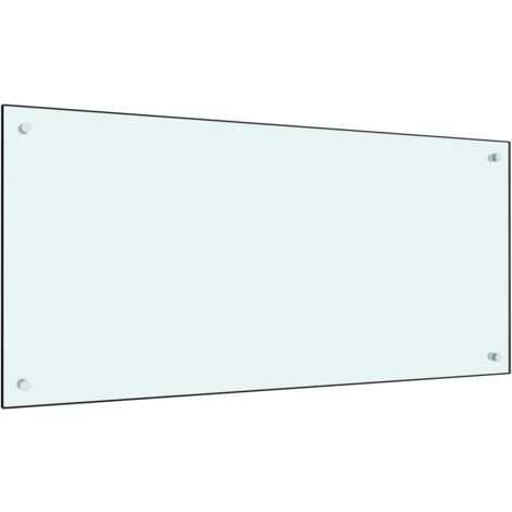 vidaXL Paraschizzi per Cucina Bianco 100x50 cm in Vetro Temperato