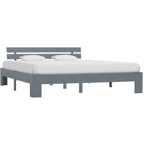 Giroletto senza Materasso Grigio 160x200 cm Legno Massello Pino vidaXL