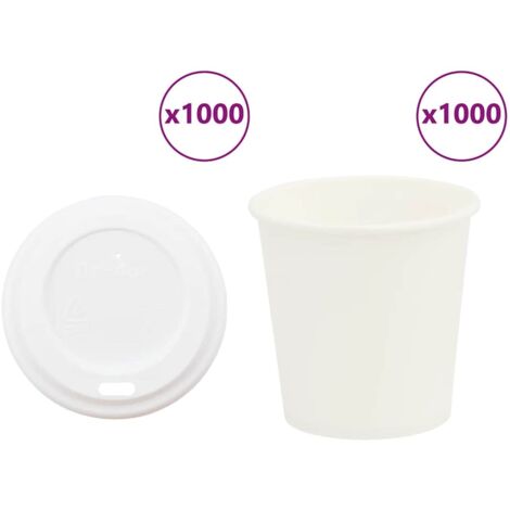 vidaXL Tazze da Caffè in Carta con Coperchi 1000 pz 4oz 100 ml (1/5)
