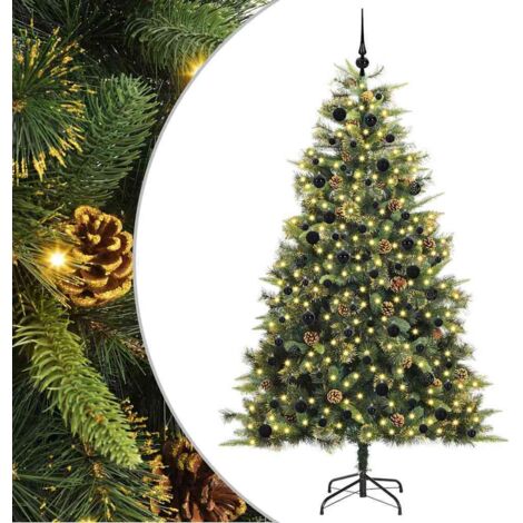 Albero di Natale artificiale pieghevole con coni Verde 240 cm vidaXL (1/5)