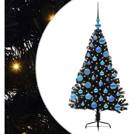 Albero di Natale artificiale con luci integrate Nero 120 cm PVC vidaXL (1/5)
