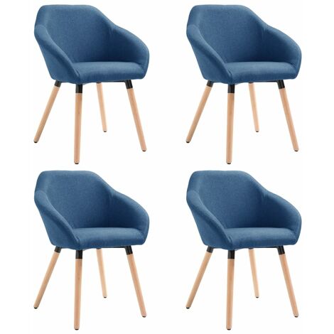 Sedie da Pranzo 4 pz Blu in Tessuto vidaXL (1/5)