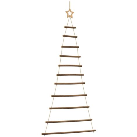 vidaXL Albero di Natale sospeso con stella superiore 74x150 cm Ramo naturale