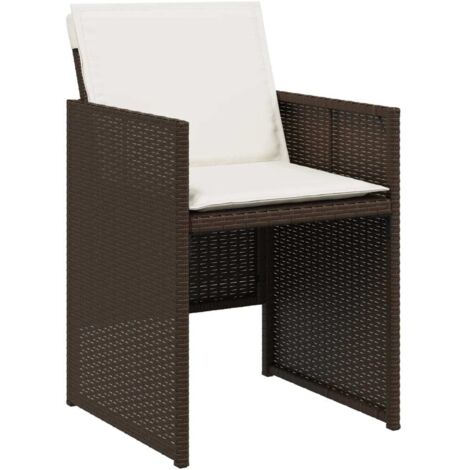 vidaXL Sedie da Giardino con Cuscini 4 pz Marroni in Polyrattan (1/5)