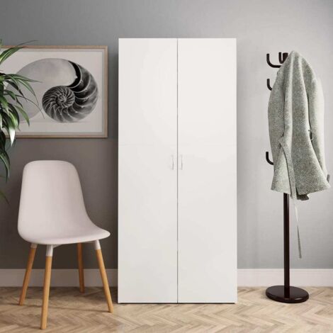 Scarpiera Bianca 80x35,5x180 cm in Legno Multistrato vidaXL (1/5)