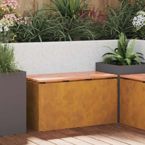 Panchina da giardino Ruggine 80 x 40 x 43 cm acciaio corten vidaXL