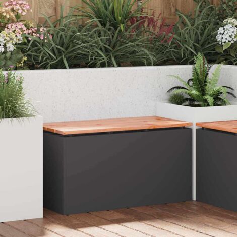Panchina da giardino Nero 80 x 40 x 43 cm Acciaio vidaXL